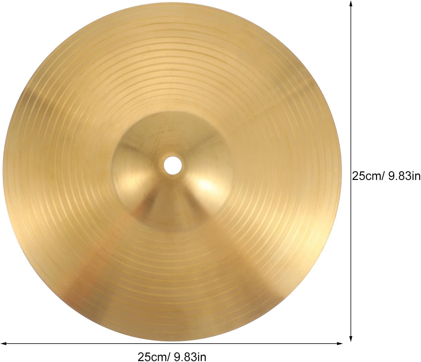 Veemoon 10 Inch Brass Cymbal Replacement, Splash Cymbal for Drum Set Crash Cymbals Ride Drum Instrument Percussion Accessories Drum Kit for Beginner Player Percussion Practice & Students (Golden) - Image 3